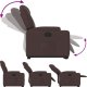 vidaXL Podnoszony fotel rozkładany, ciemnobrązowy, obity tkaniną 7