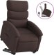 vidaXL Podnoszony fotel rozkładany, ciemnobrązowy, obity tkaniną 2
