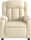 vidaXL Rozkładany fotel masujący, kremowy, obity tkaniną 7
