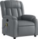 vidaXL Rozkładany fotel masujący, szary, obity sztuczną skórą 3