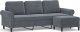 vidaXL 3-osobowa sofa z podnóżkiem, ciemnoszary, 180 cm, aksamit 2
