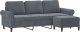 vidaXL 3-osobowa sofa z podnóżkiem, ciemnoszary, 180 cm, aksamit 3