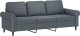 vidaXL 3-osobowa sofa z podnóżkiem, ciemnoszary, 180 cm, aksamit 4