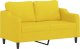 vidaXL vidaXL Sofa 2-osobowa, jasnożółta, 140 cm, tapicerowana tkaniną 2