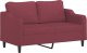 vidaXL vidaXL Sofa 2-osobowa, winna czerwień, 140 cm, tapicerowana tkaniną 2