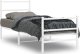 vidaXL Metalowa rama łóżka z wezgłowiem i zanóżkiem, biała, 75x190 cm 1