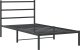 vidaXL Metalowa rama łóżka z wezgłowiem, czarna, 100x190 cm 2
