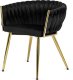 Lugano Krzesło tapicerowane Lugano TRECCIA BLACK VELVET GOLD 1