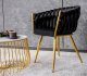 Lugano Krzesło tapicerowane Lugano TRECCIA BLACK VELVET GOLD 1