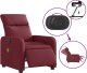 vidaXL vidaXL Rozkładany fotel masujący, elektryczny, winna czerwień, tkanina 6