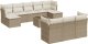 vidaXL 10-częściowy zestaw mebli ogrodowych z poduszkami, beżowy, polirattan 2