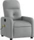 vidaXL Rozkładany fotel masujący, jasnoszary, obity tkaniną 3