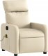 vidaXL Rozkładany fotel masujący, kremowy, obity tkaniną 3