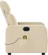 vidaXL Rozkładany fotel masujący, kremowy, obity tkaniną 8