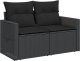 vidaXL Sofa ogrodowa z poduszkami, 2-osobowa, czarna, polirattan 3