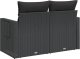 vidaXL Sofa ogrodowa z poduszkami, 2-osobowa, czarna, polirattan 5