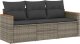 vidaXL vidaXL 3-częściowa sofa do ogrodu, z poduszkami, szara, polirattanowa 1