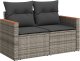 vidaXL vidaXL 3-częściowa sofa do ogrodu, z poduszkami, szara, polirattanowa 3