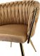 Lugano Krzesło plecione Lugano fotel TRECCIA BEIGE VELVET GOLD 10