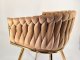 Lugano Krzesło plecione Lugano fotel TRECCIA BEIGE VELVET GOLD 13