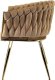 Lugano Krzesło plecione Lugano fotel TRECCIA BEIGE VELVET GOLD 1