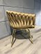 Lugano Krzesło plecione Lugano fotel TRECCIA BEIGE VELVET GOLD 4