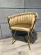 Lugano Krzesło plecione Lugano fotel TRECCIA BEIGE VELVET GOLD 7