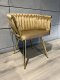 Lugano Krzesło plecione Lugano fotel TRECCIA BEIGE VELVET GOLD 8