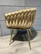 Lugano Krzesło plecione Lugano fotel TRECCIA BEIGE VELVET GOLD 9