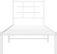 vidaXL Metalowa rama łóżka z wezgłowiem, biała, 80x200 cm 5