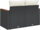 vidaXL Sofa ogrodowa z poduszkami, 2-osobowa, czarna, polirattan 5
