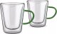 Lamart SZKLANKA LT 9118 300 ML VASO COLOR, 2 SZTUKI (TEA, LATTE, Z ZIELONYM UCHWYTEM) 1