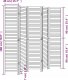 vidaXL Parawan pokojowy, 5-panelowy, biały, lite drewno paulowni 8