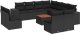 vidaXL vidaXL 12-cz. zestaw mebli do ogrodu, z poduszkami, czarny, polirattan 2