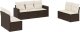 vidaXL 7-cz. zestaw wypoczynkowy do ogrodu, z poduszkami, brązowy 2