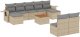 vidaXL 10-częściowy zestaw mebli ogrodowych z poduszkami, beżowy, polirattan 2