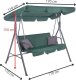 Springos Huśtawka ogrodowa z daszkiem, 3-osobowa metalowa z materacem i poduszkami zielona UNIWERSALNY 16