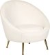 Beliani Fotel welurowy biały LANGA 1