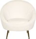 Beliani Fotel welurowy biały LANGA 3