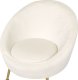 Beliani Fotel welurowy biały LANGA 5