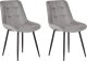Beliani Zestaw 2 krzeseł do jadalni welurowy szary MELROSE 1