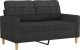 vidaXL Sofa 2-osobowa, czarna, 120 cm, tapicerowana tkaniną 2