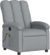 vidaXL Rozkładany fotel masujący, jasnoszary, obity tkaniną 3