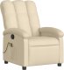 vidaXL Rozkładany fotel masujący, kremowy, obity tkaniną 3