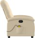 vidaXL Rozkładany fotel masujący, kremowy, obity tkaniną 5
