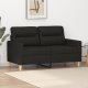 vidaXL Sofa 2-osobowa, czarna, 120 cm, tapicerowana tkaniną 1