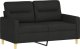 vidaXL Sofa 2-osobowa, czarna, 120 cm, tapicerowana tkaniną 2
