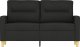 vidaXL Sofa 2-osobowa, czarna, 120 cm, tapicerowana tkaniną 3