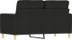 vidaXL Sofa 2-osobowa, czarna, 120 cm, tapicerowana tkaniną 5