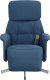 vidaXL Rozkładany fotel masujący z podnóżkiem, niebieski, tkanina 3
